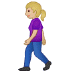 🚶🏼‍♀️ woman walking: medium-light skin tone display on Samsung